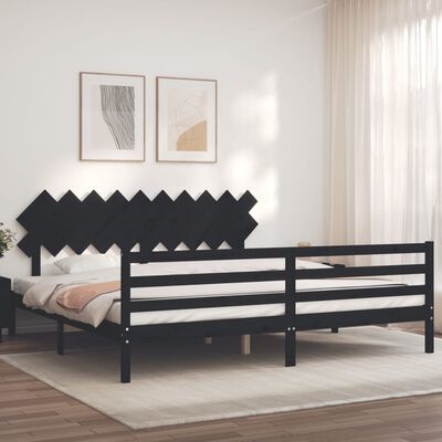 vidaXL Bed Frame without Mattress Black 200x200 cm Solid Wood