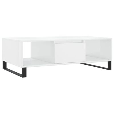 vidaXL Coffee Table High Gloss White 104x60x35 cm Engineered Wood