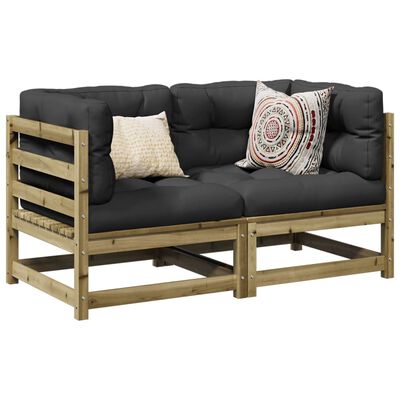 vidaXL 2 Piece Garden Sofa Set Impregnated Wood Pine