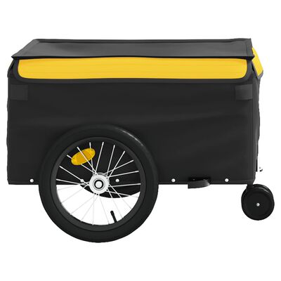 vidaXL Bike Trailer Black and Yellow 45 kg Iron