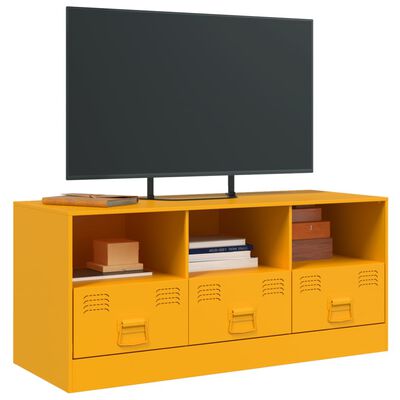 vidaXL TV Cabinet Mustard Yellow 99x39x44 cm Steel