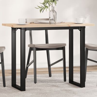 vidaXL Dining Table O-Frame 100x50x75.5 cm Solid Wood Pine and Cast Iron