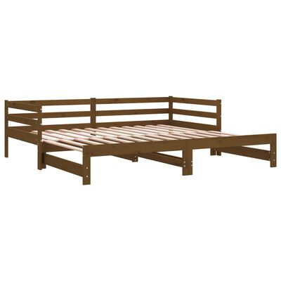 vidaXL Pull-out Day Bed without Mattress Honey Brown 2x(90x200) cm