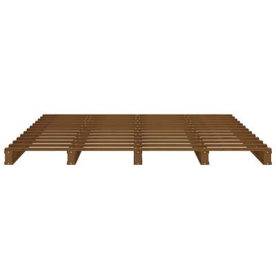 vidaXL Bed Frame without Mattress Honey Brown 150x200 cm King Size Solid Wood Pine