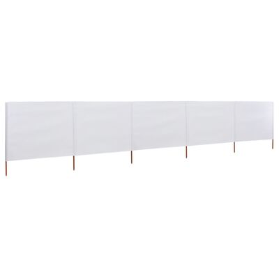 vidaXL 5-panel Wind Screen Fabric 600x160 cm Sand White