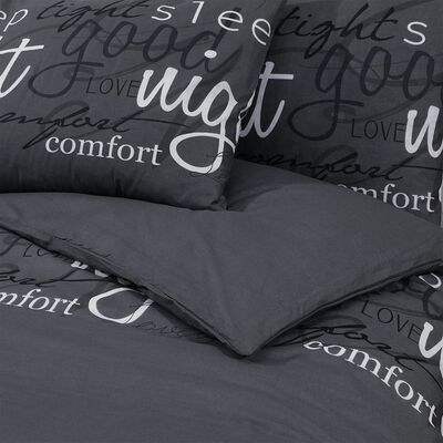 vidaXL Duvet Cover Set Black 135x200 cm Cotton