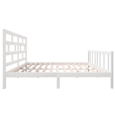 vidaXL Bed Frame without Mattress White Solid Wood 200x200 cm (810103+814215)