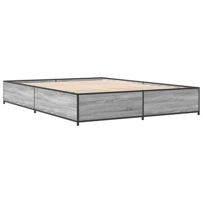 vidaXL Bed Frame without Mattress Grey Sonoma 140x200 cm