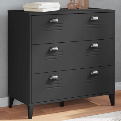 vidaXL Drawer Cabinet VIKEN Black Engineered Wood