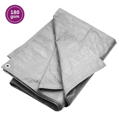 vidaXL Tarpaulin 180 g/m² 3x6 m Grey HDPE