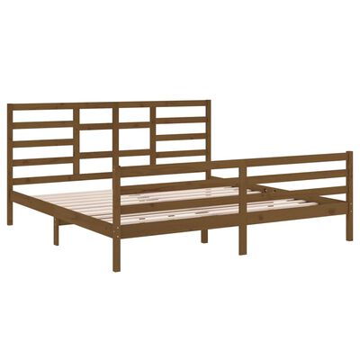 vidaXL Bed Frame without Mattress Honey Brown Solid Wood 200x200 cm