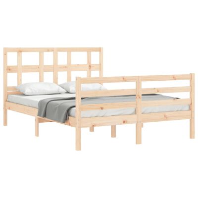 vidaXL Bed Frame without Mattress Double Solid Wood