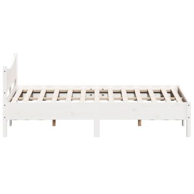 vidaXL Bed Frame without Mattress White 135x190 cm Double Solid Wood Pine