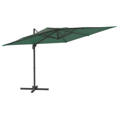 vidaXL Cantilever Garden Parasol with Aluminium Pole Green 300x300 cm