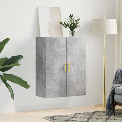 vidaXL Wall Mounted Cabinet Concrete Grey 69.5x34x90 cm