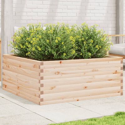 vidaXL Garden Planter 110x110x46 cm Solid Wood Pine