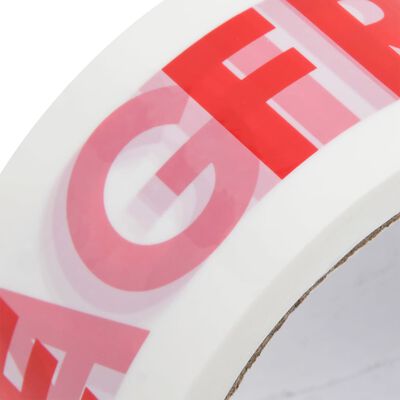 vidaXL Packaging Tape 36 pcs FRAGILE Printed White 48 mm x 66 m