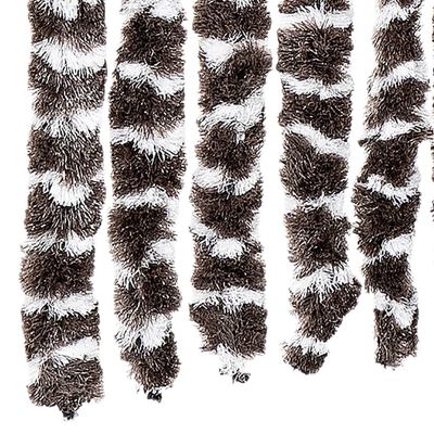 vidaXL Fly Curtain Brown and White 118x220 cm Chenille