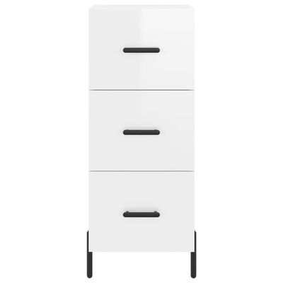 vidaXL Highboard High Gloss White 34.5x34x180 cm Engineered Wood