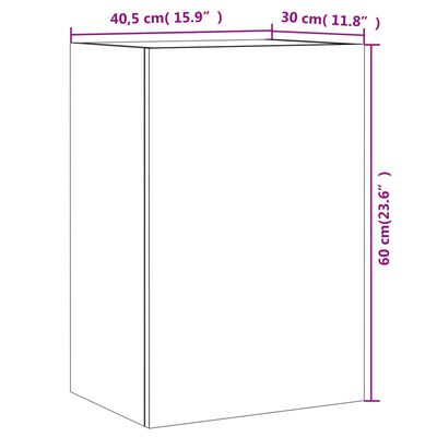 vidaXL TV Wall Cabinets 2 pcs Brown Oak 40.5x30x60 cm Engineered Wood