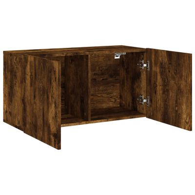 vidaXL TV Cabinet Wall-mounted Smoked Oak 80x30x41 cm
