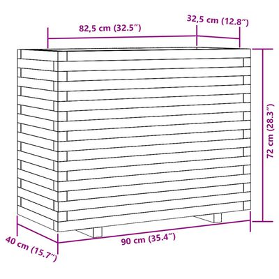 vidaXL Garden Planter 90x40x72 cm Impregnated Wood Pine