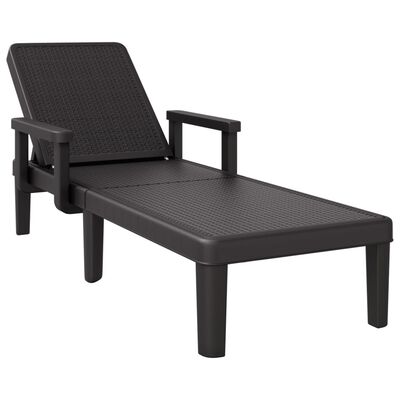 vidaXL 4-Way Height Adjustable Sun Lounger 155.5x57x28 cm Polypropylene