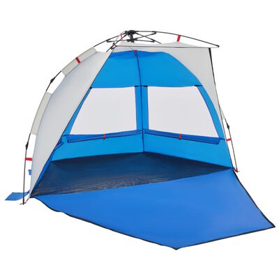 vidaXL Beach Tent 2-Person Azure Blue Quick Release Waterproof