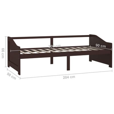 vidaXL 3-Seater Day Bed without Mattress Dark Brown 90x200 cm