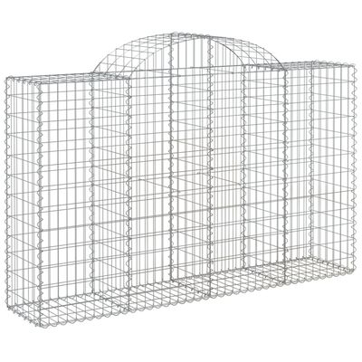 vidaXL Arched Gabion Baskets 14 pcs 200x50x120/140 cm Galvanised Iron