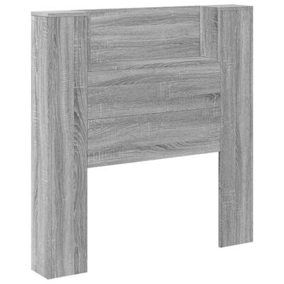 vidaXL Headboard Cabinet with LED Grey Sonoma 100x16.5x103.5 cm