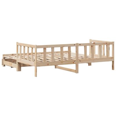 vidaXL Daybed with Trundle and Drawers without Mattress 90x190 cm Single