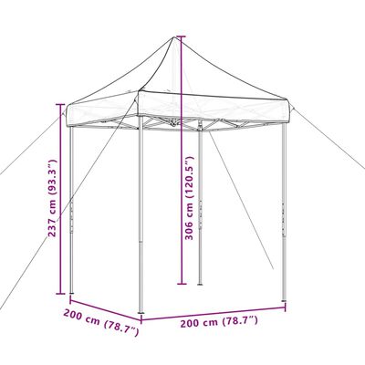 vidaXL Foldable Party Tent Pop-Up Brown 200x200x306 cm