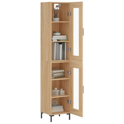 vidaXL Highboard Sonoma Oak 34.5x34x180 cm Engineered Wood