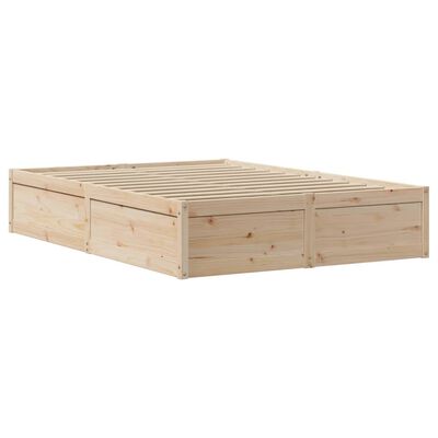 vidaXL Bed Frame with Headboard 150x200 cm King Size Solid Wood Pine