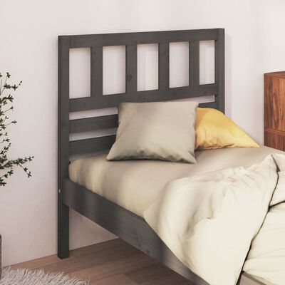 vidaXL Bed Headboard Grey 106x4x100 cm Solid Wood Pine