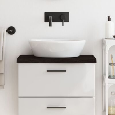 vidaXL Bathroom Countertop Dark Brown 60x40x(2-4) cm Treated Solid Wood