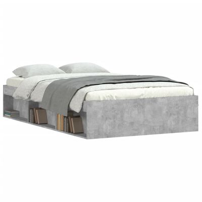 vidaXL Bed Frame without Mattress Concrete Grey 120x190 cm Small Double