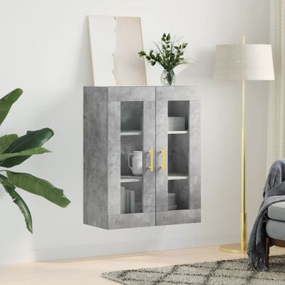 vidaXL Wall Mounted Cabinet Concrete Grey 69.5x34x90 cm