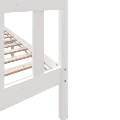 vidaXL Bed Frame without Mattress White Solid Wood 160x200 cm (810093+814205)