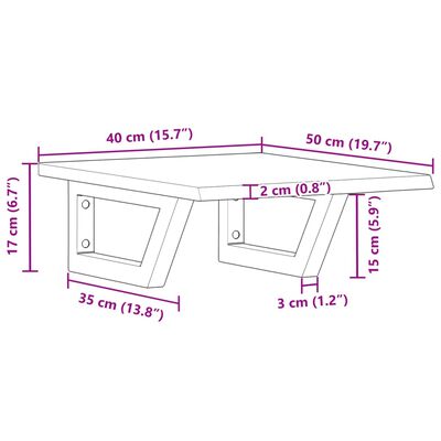 vidaXL Basin Shelf Wall Mounted Steel and Solid Wood Oak