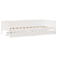 vidaXL Daybed with Drawers without Mattress White 90x190 cm Single Solid Wood