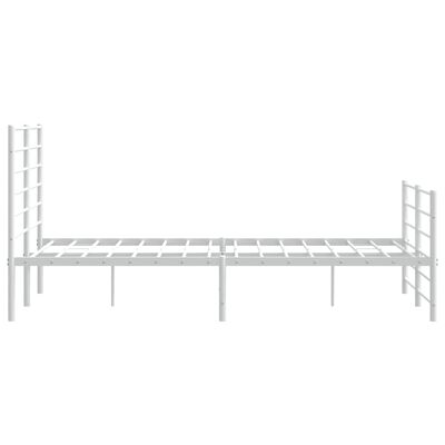 vidaXL Metal Bed Frame without Mattress with Footboard White 120x190 cm Small Double