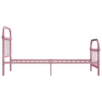 vidaXL Bed Frame without Mattress Pink Metal 100x200 cm