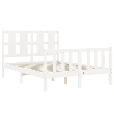 vidaXL Bed Frame without Mattress White 140x190 cm Solid Wood Pine