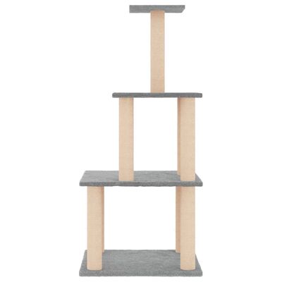 vidaXL Cat Tree with Sisal Scratching Posts Light Grey 111 cm