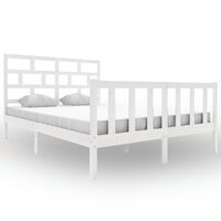 vidaXL Bed Frame without Mattress White Solid Wood 160x200 cm (810093+814205)