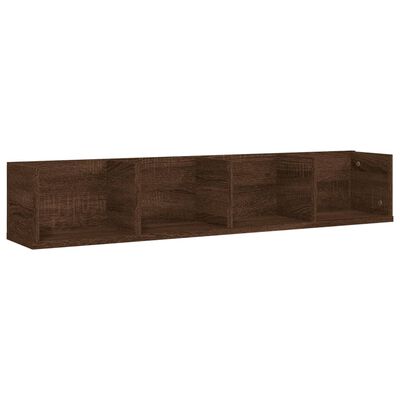 vidaXL CD Wall Shelf Brown Oak 100x18x18 cm Engineered Wood