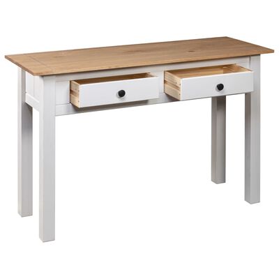 vidaXL Console Table White 110x40x72 cm Solid Pine Wood Panama Range