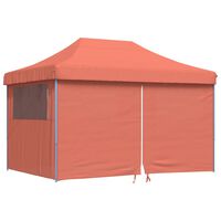 vidaXL Foldable Party Tent Pop-Up with 4 Sidewalls Terracotta